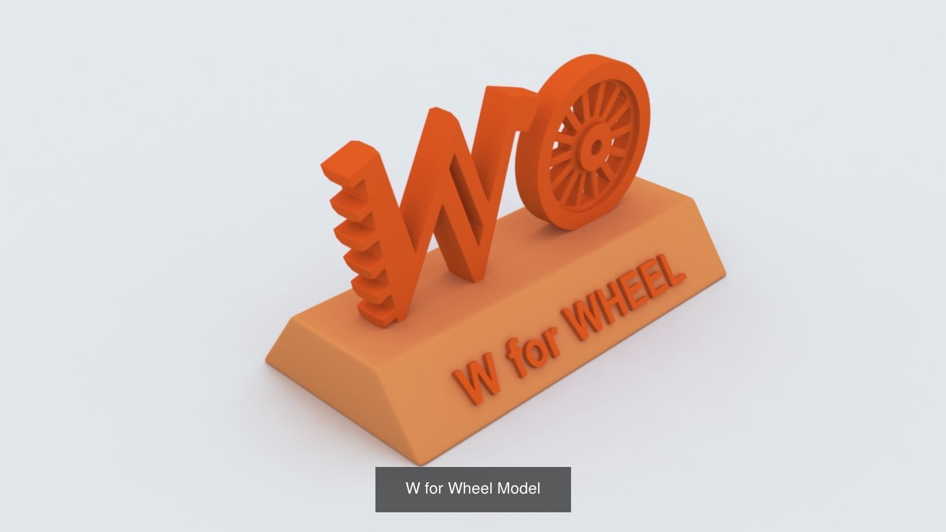 A to Z Letters with statue and words for kids learning 3D Model Collection_32