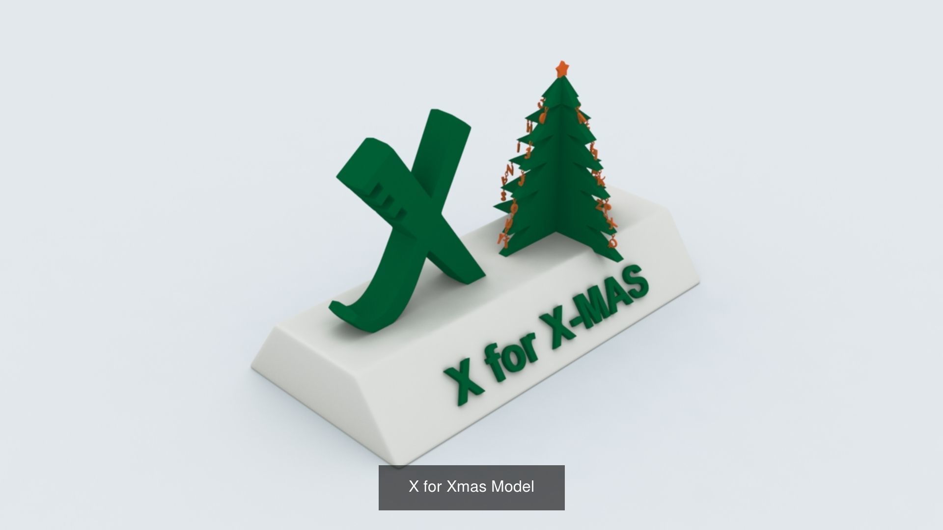 A to Z Letters with statue and words for kids learning 3D Model Collection_33