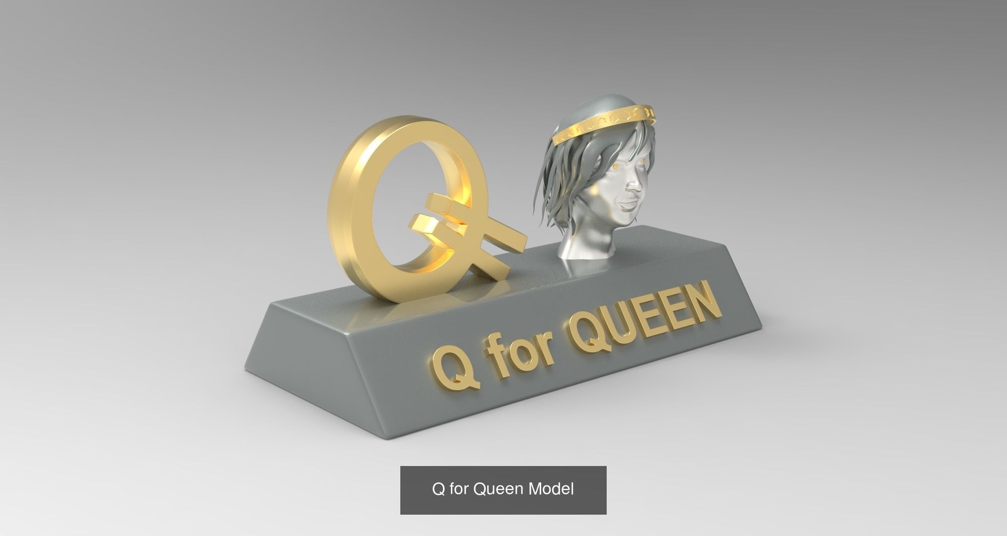 A to Z Letters with statue and words for kids learning 3D Model Collection_26