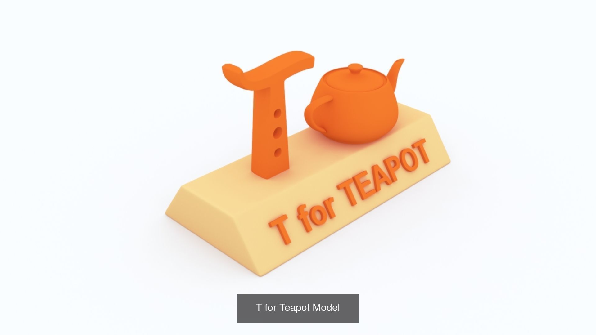 A to Z Letters with statue and words for kids learning 3D Model Collection_29