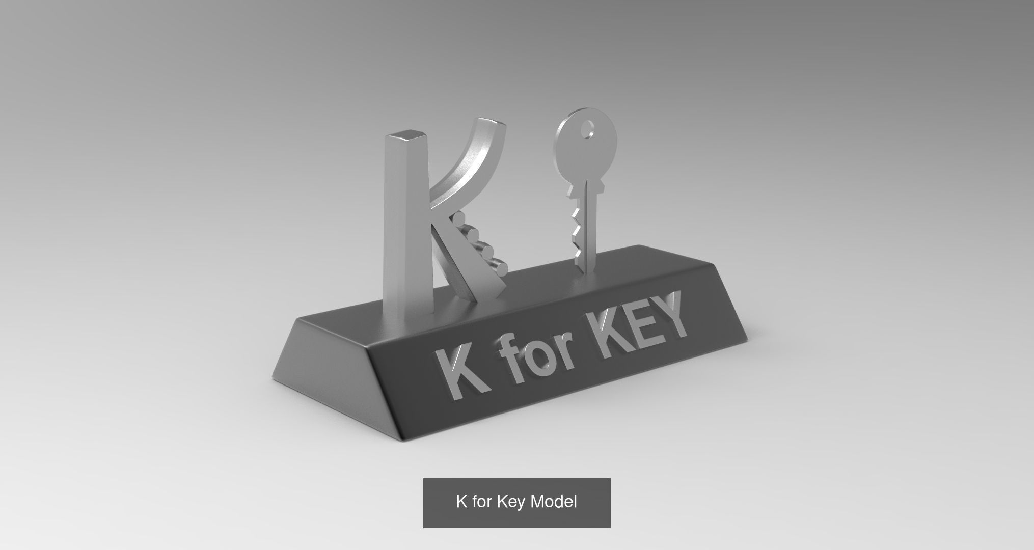 A to Z Letters with statue and words for kids learning 3D Model Collection_21