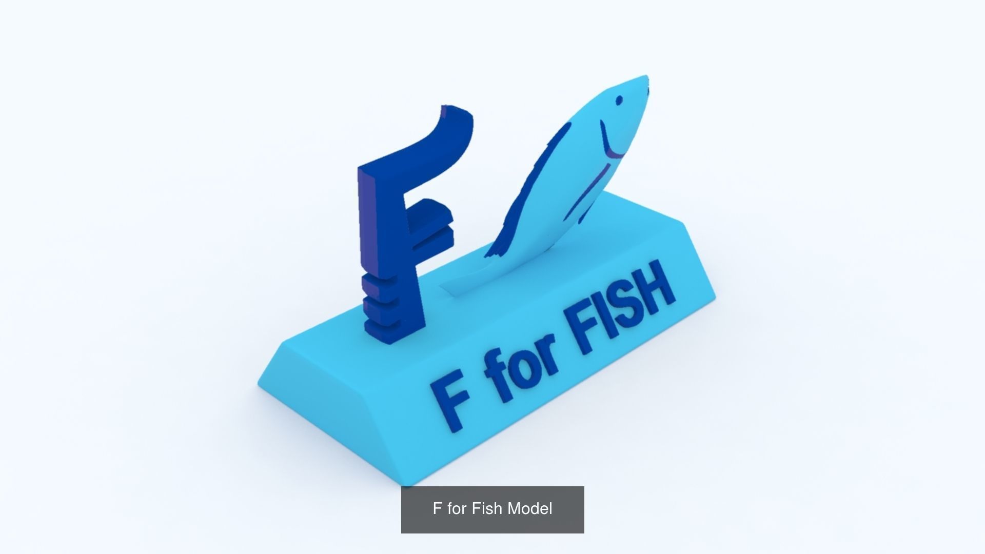 A to Z Letters with statue and words for kids learning 3D Model Collection_16