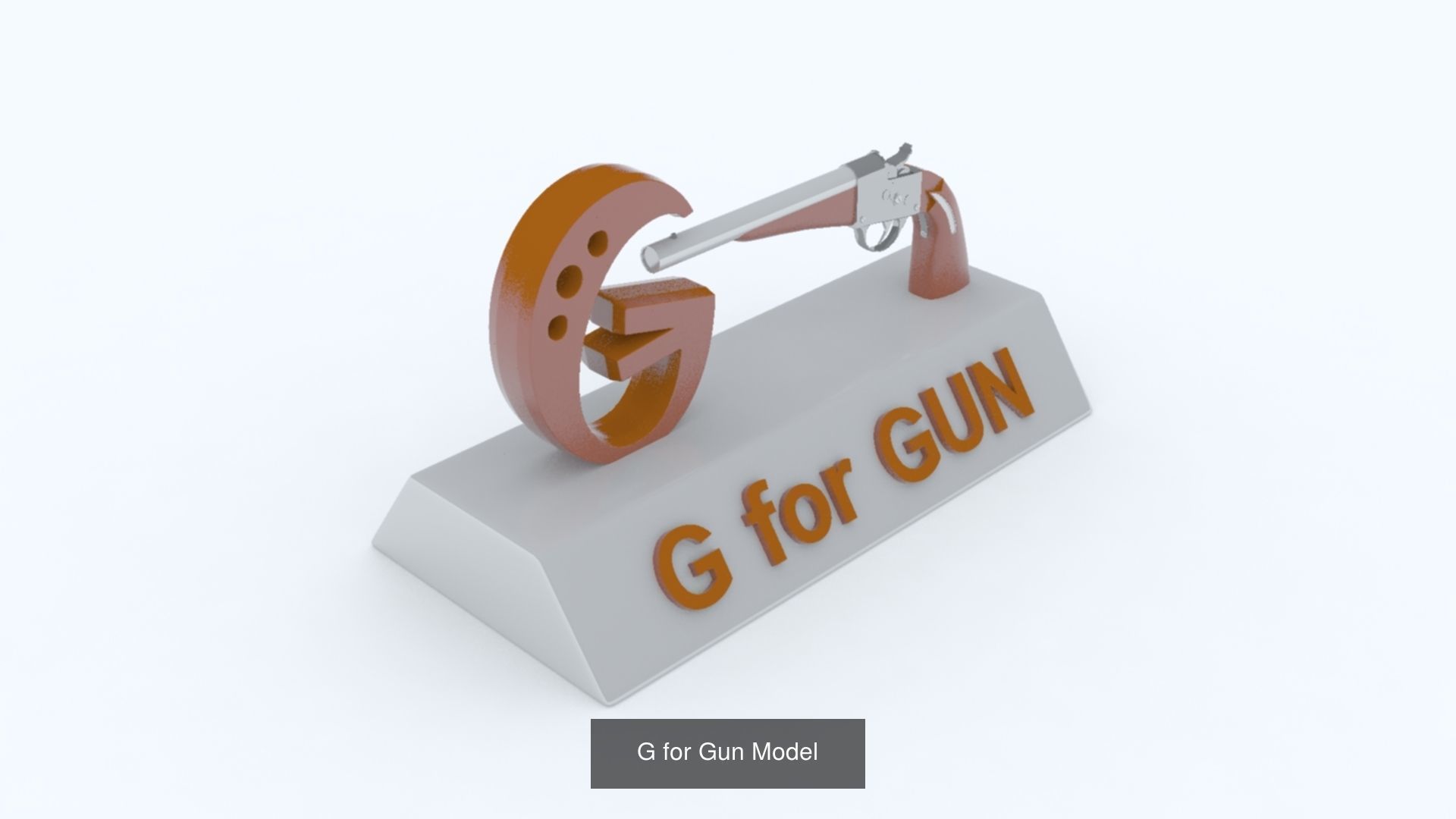 A to Z Letters with statue and words for kids learning 3D Model Collection_17