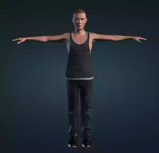 Teen 3D Character Tank Top and worn out jeans