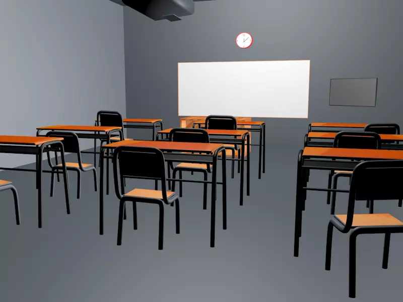 Mobile Education Aula y mobiliario educativo 3D model