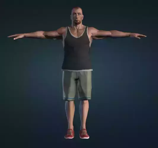 Muscular Man wearing workout clothes