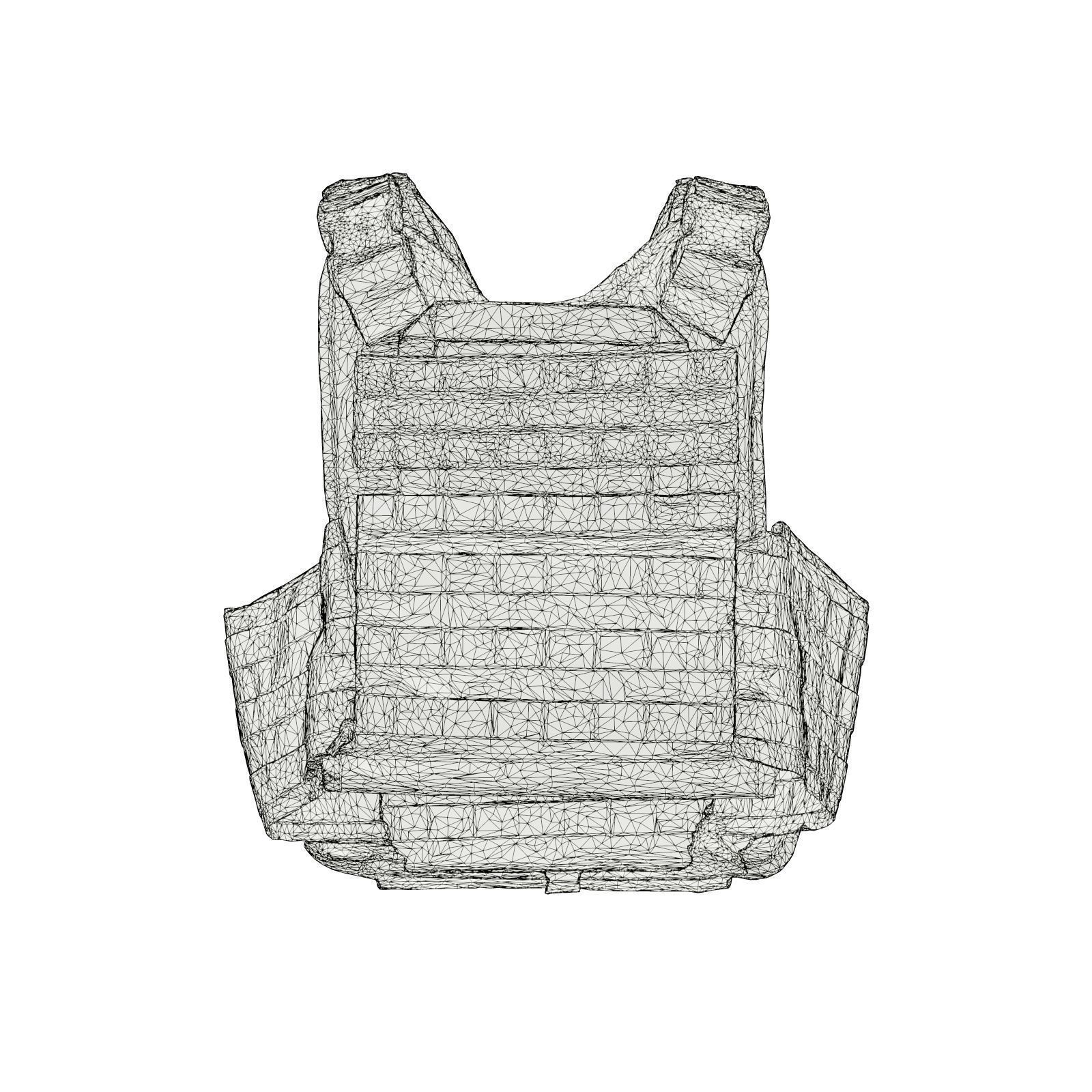 Bulletproof Army Vest 3D model_7