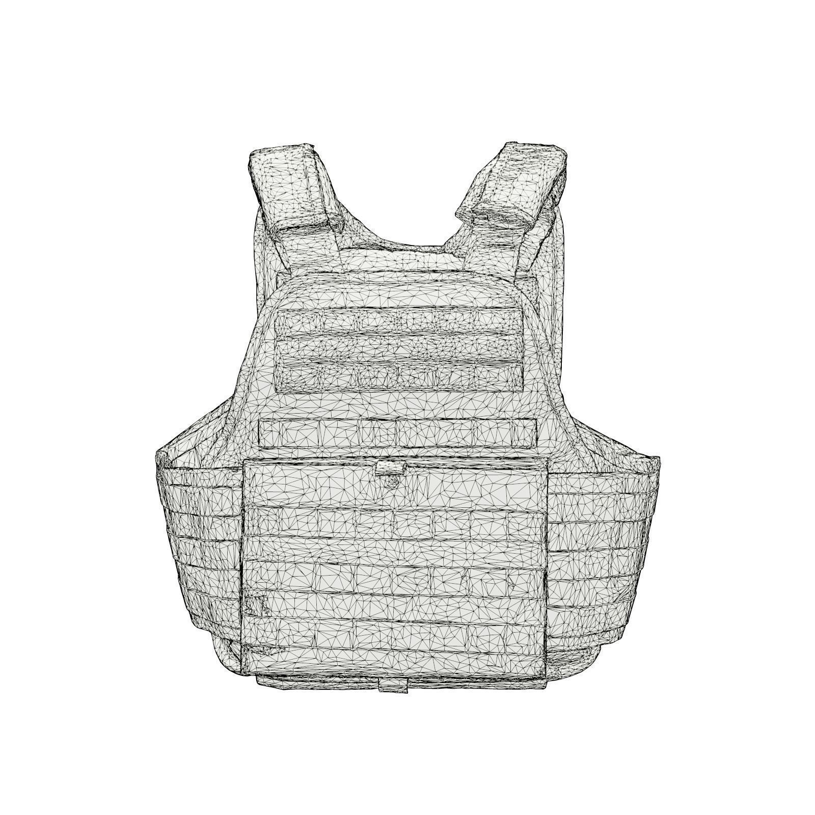 Bulletproof Army Vest 3D model_6