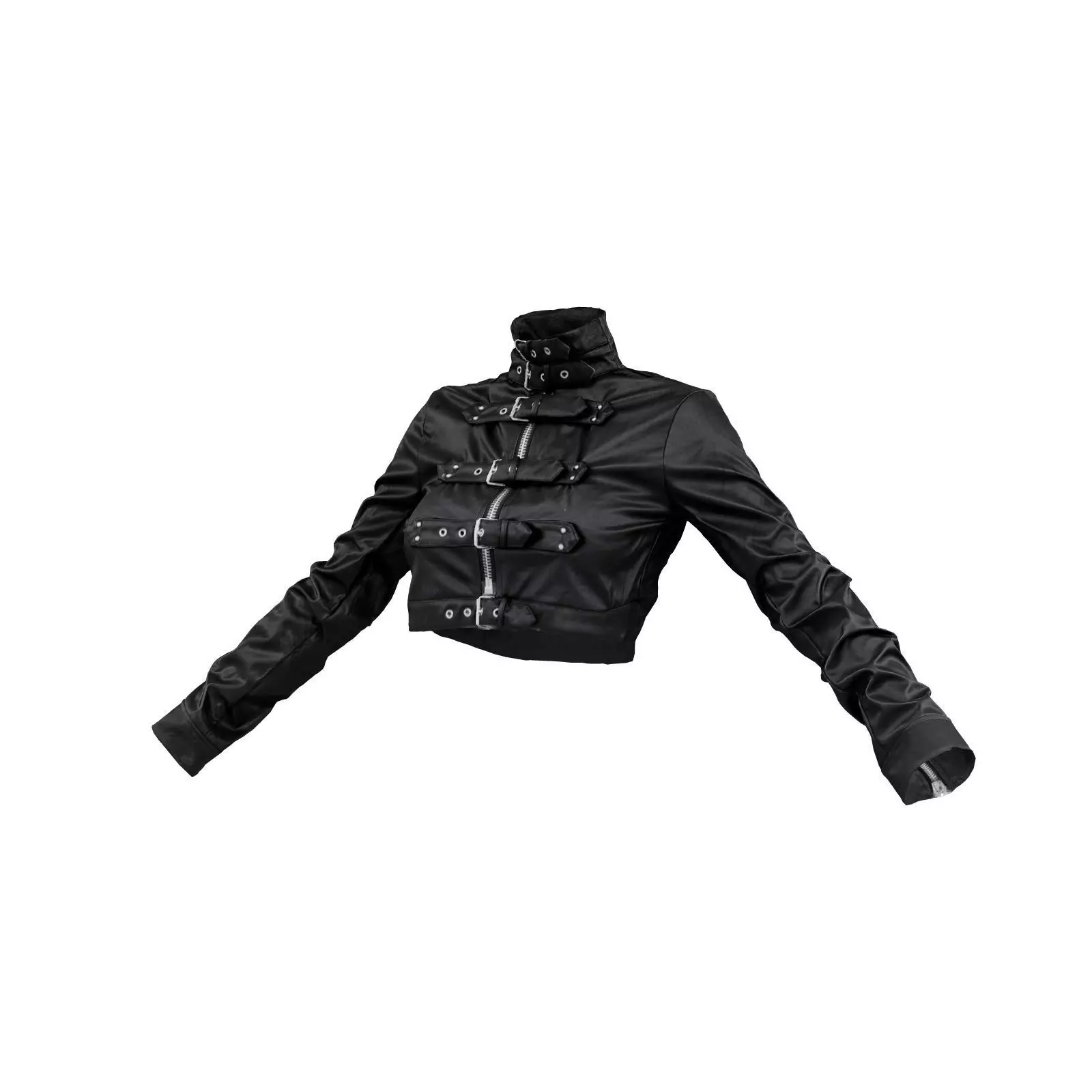 Buckles Leather Jacket 3D model