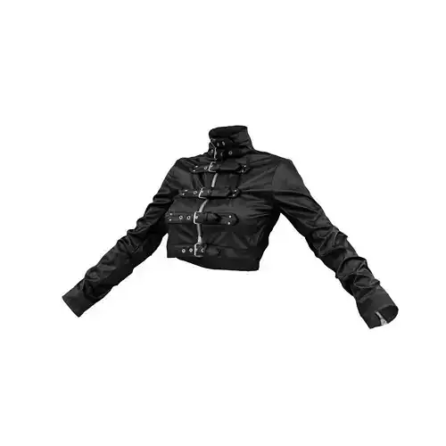 Buckles Leather Jacket 3D model