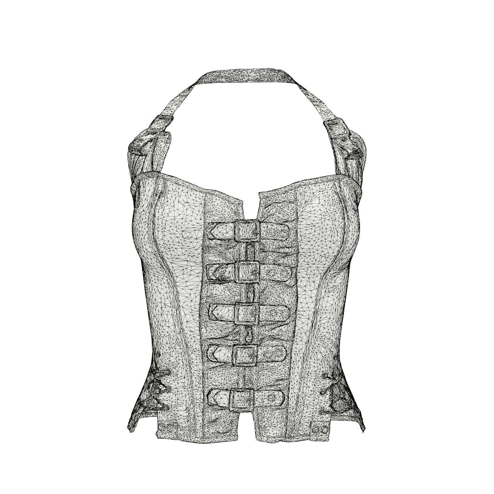 Buckles And Laces Corset 3D model_6