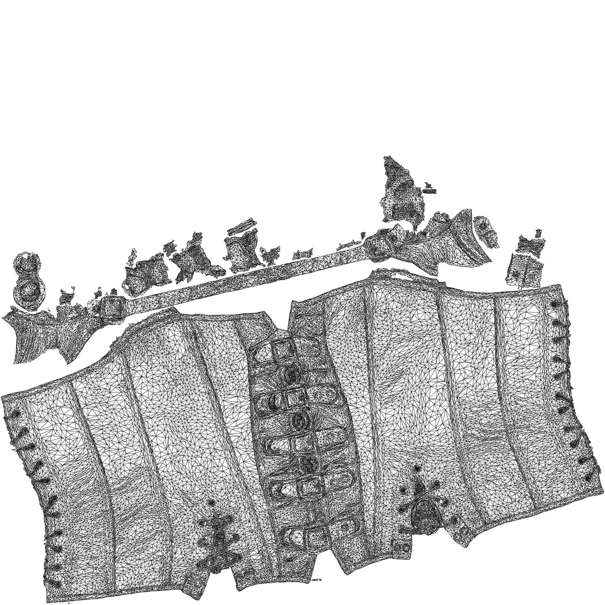 Buckles And Laces Corset 3D model_8