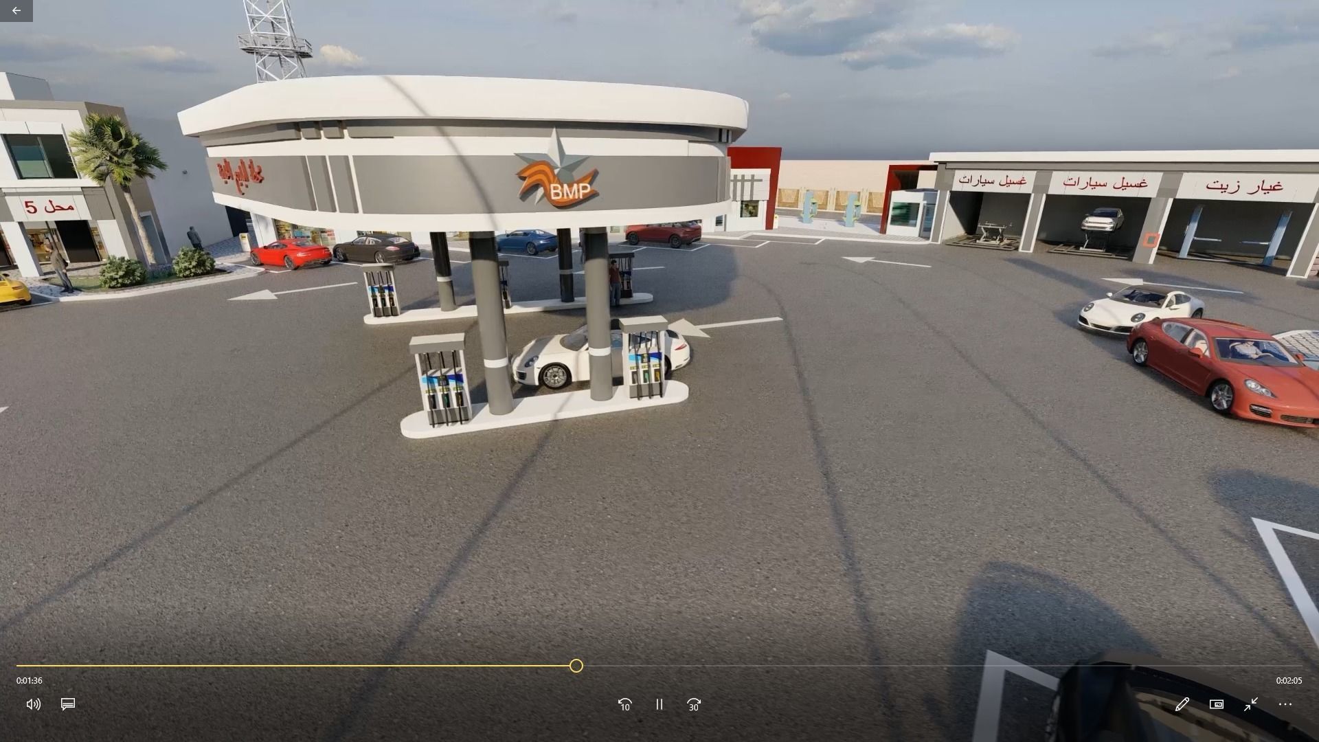 Lumion 10 Petrol station full project exterior animation 3D model_4