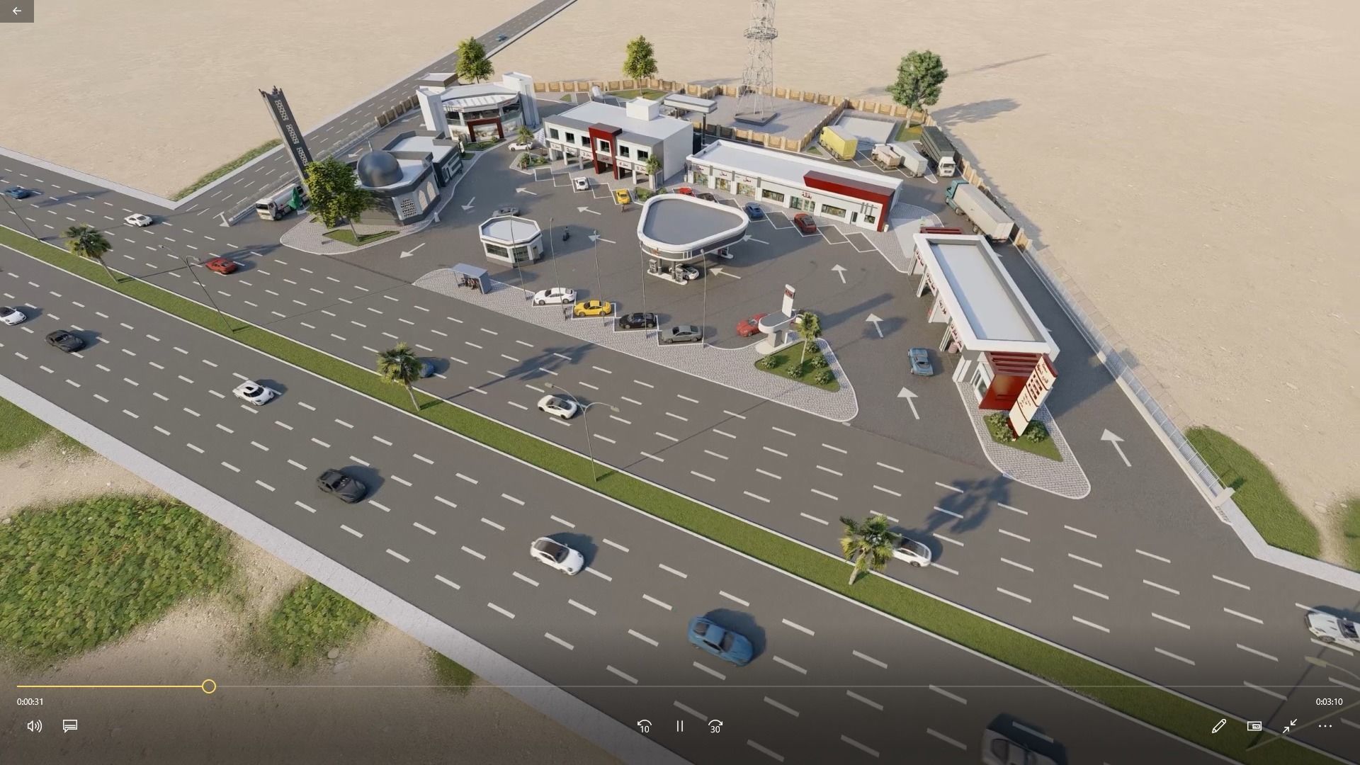 Lumion 10 Petrol station full project exterior animation 3D model_2