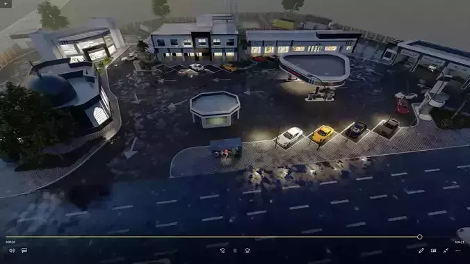 Lumion 10 Petrol station full project exterior animation