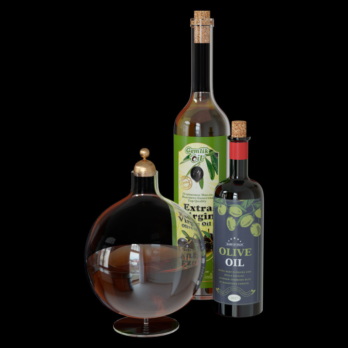 Kitchen decor set 3D model_5