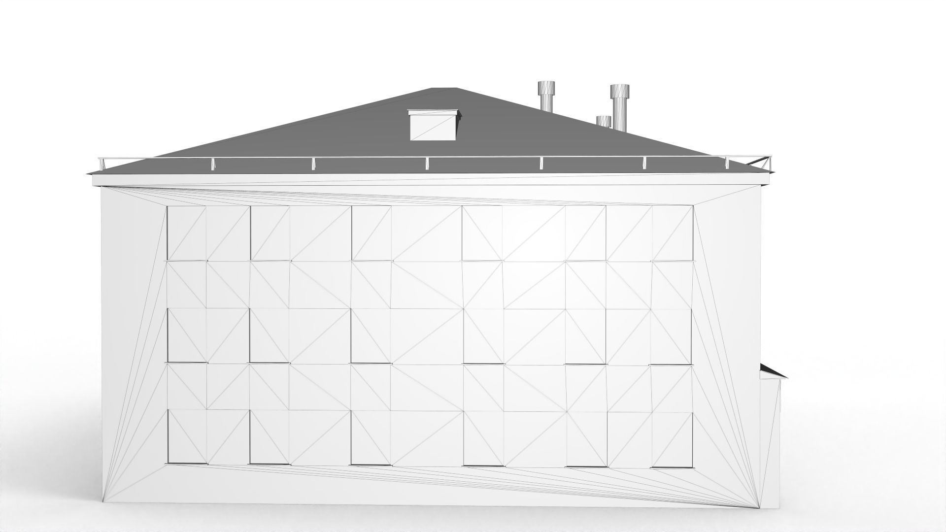 Three Storey House Low-poly 3D model_17