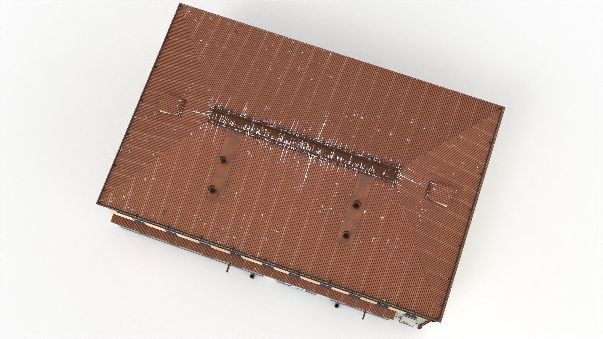 Three Storey House Low-poly 3D model_8