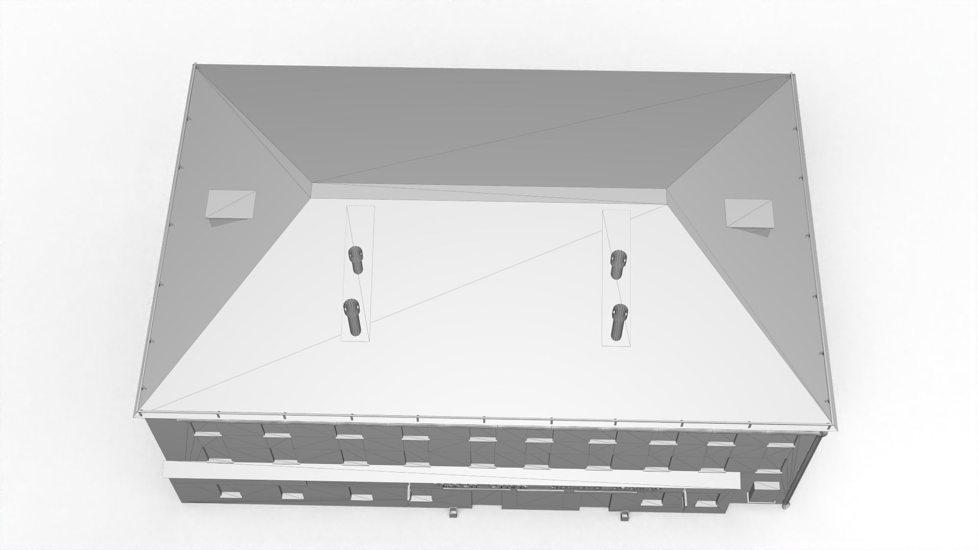 Three Storey House Low-poly 3D model_18