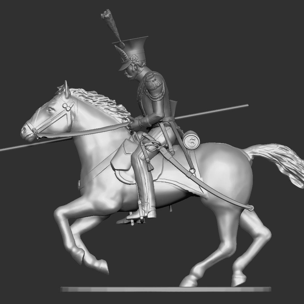 1st Empire Lancer charging - Napoleon 3D print model_1
