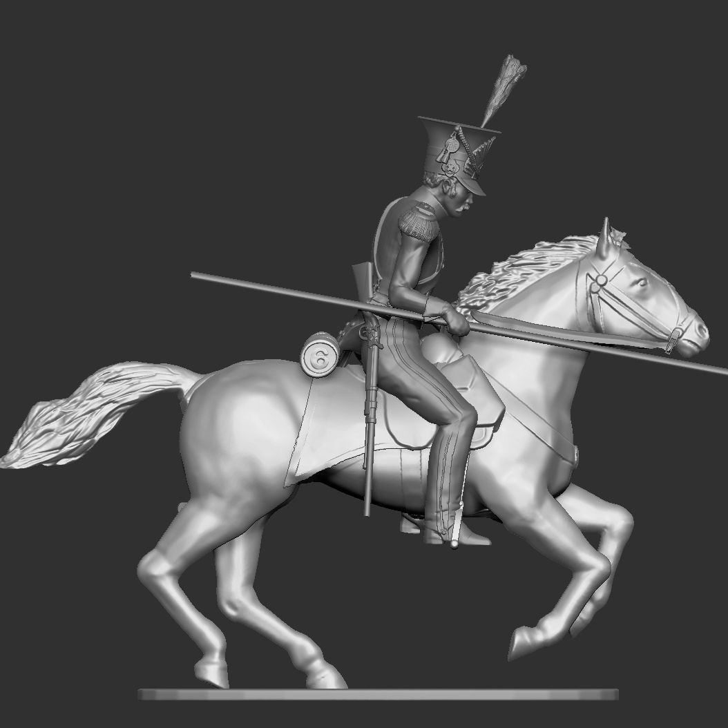 1st Empire Lancer charging - Napoleon 3D print model_2