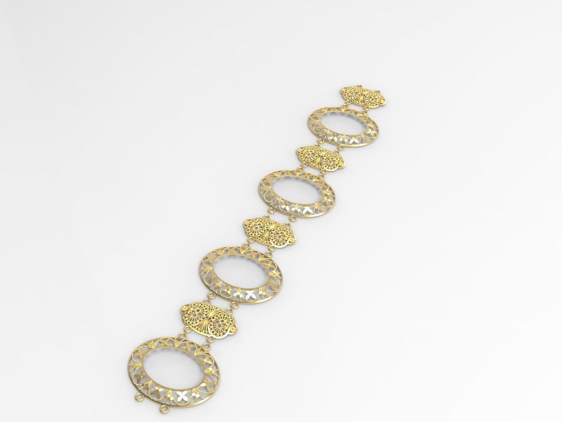 gold bracelet part 22 k c00007 3D print model_2