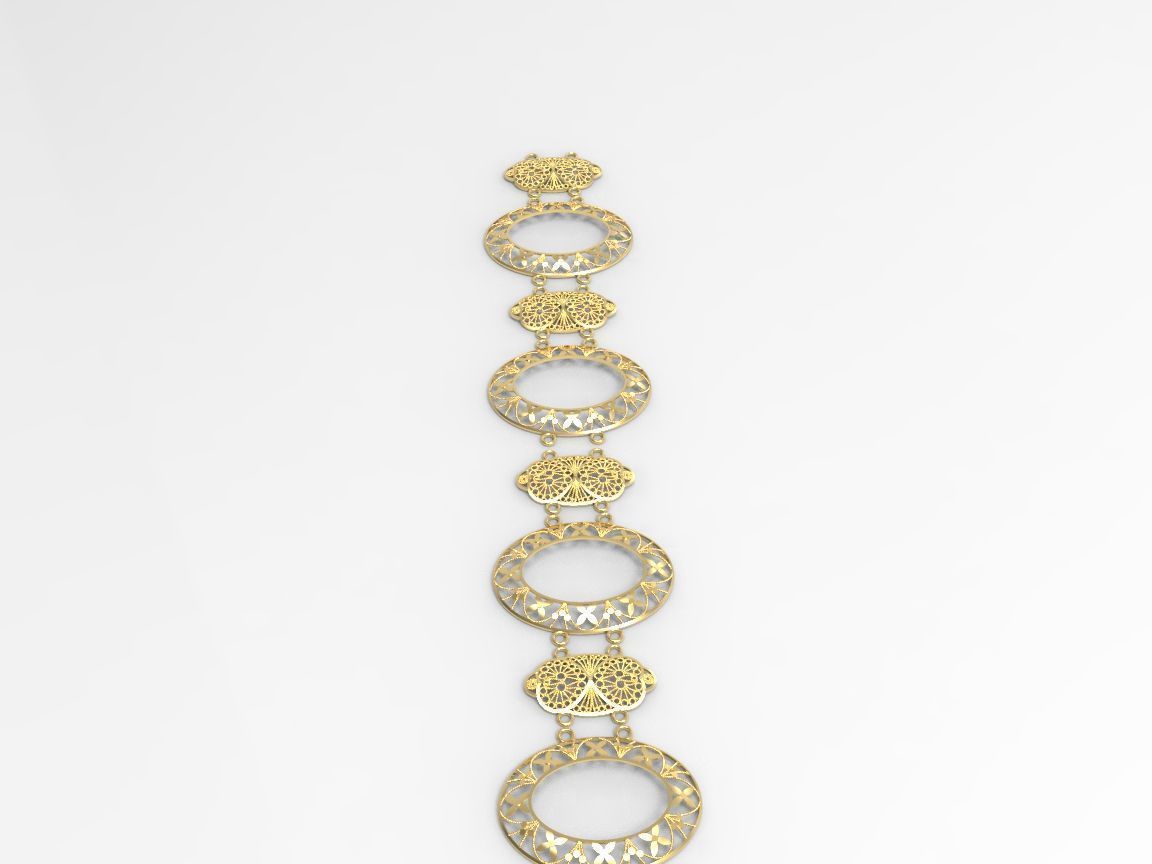 gold bracelet part 22 k c00007 3D print model_11