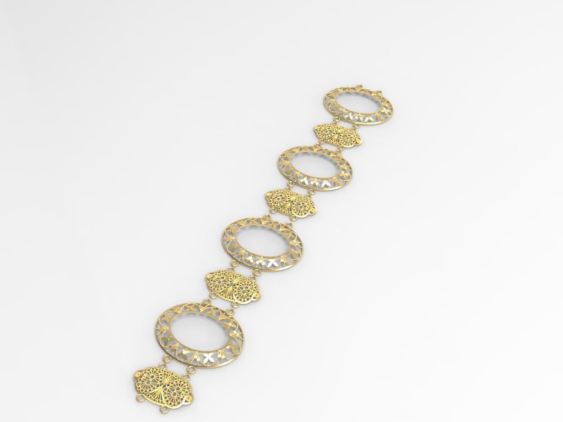 gold bracelet part 22 k c00007 3D print model_6