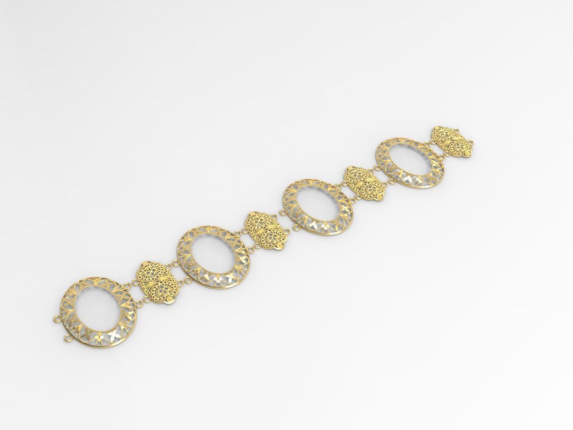 gold bracelet part 22 k c00007 3D print model_3