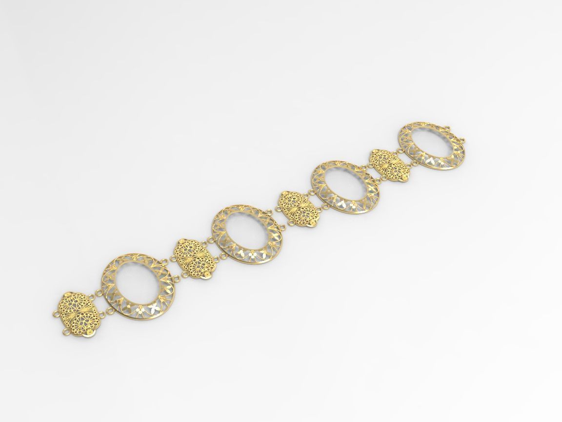 gold bracelet part 22 k c00007 3D print model_7