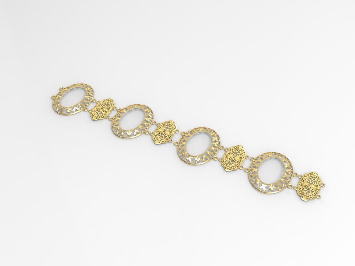 gold bracelet part 22 k c00007 3D print model_1