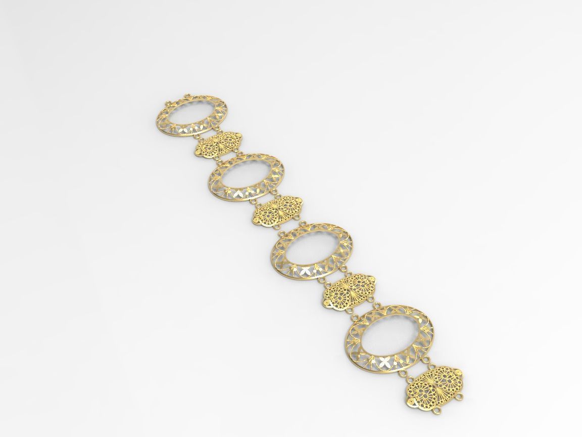 gold bracelet part 22 k c00007 3D print model_4
