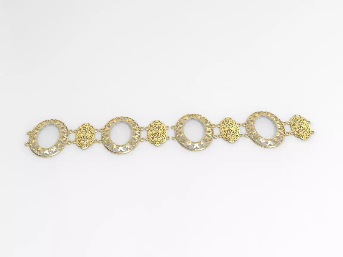 gold bracelet part 22 k c00007 3D print model_0