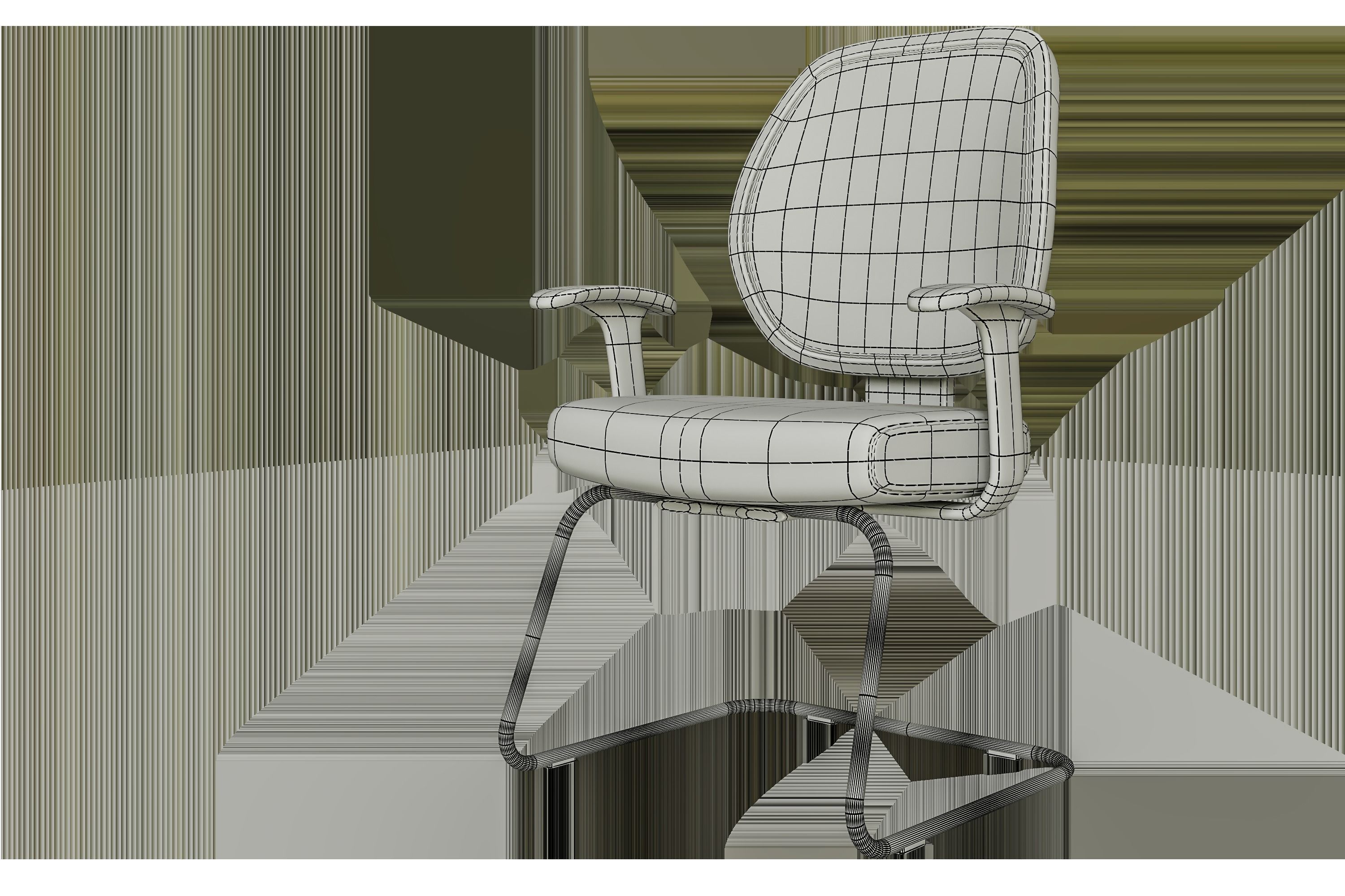 Silla de Oficina Operativa SO 008 Ergonomica Low-poly 3D model_2