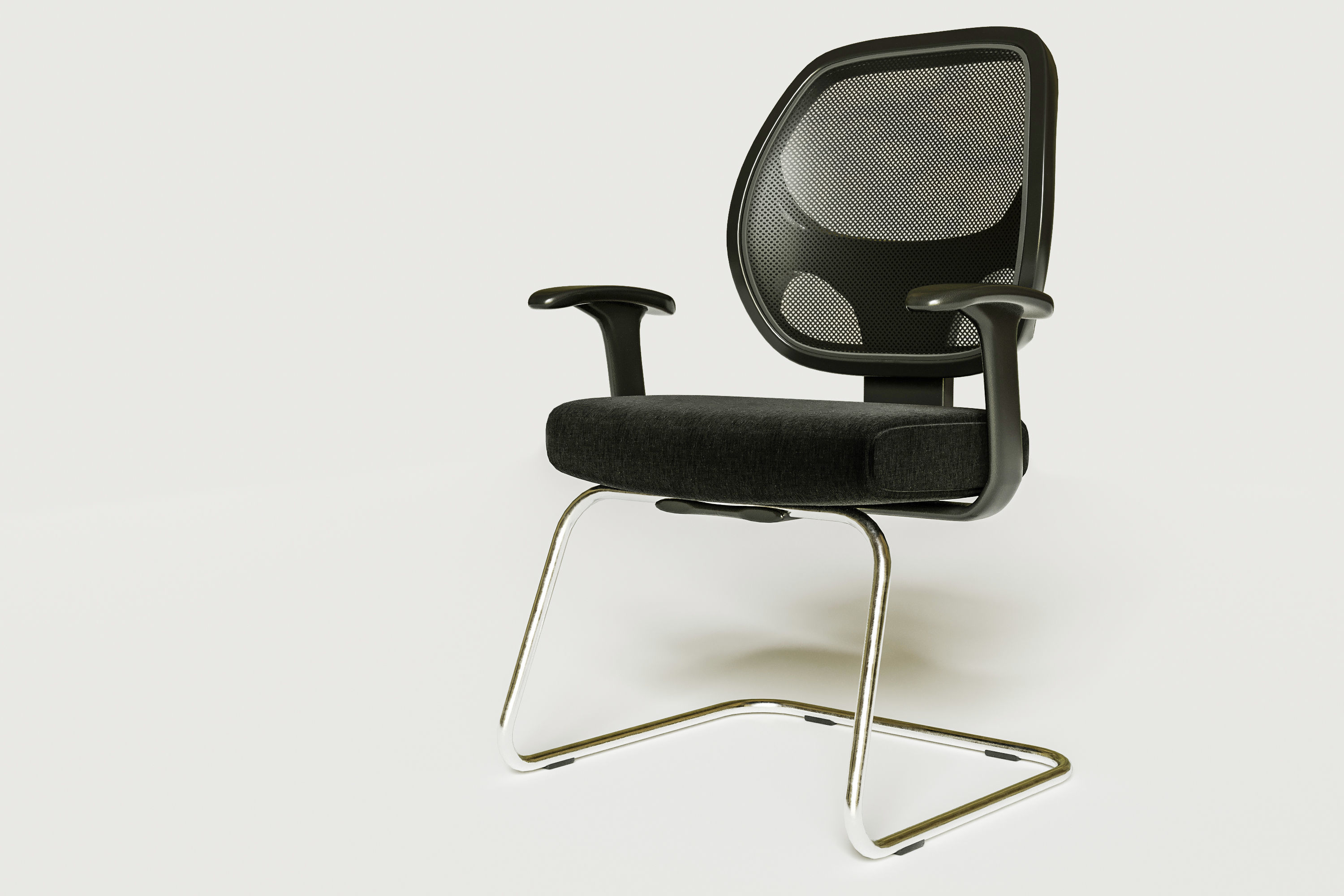 Silla de Oficina Operativa SO 008 Ergonomica Low-poly 3D model_1