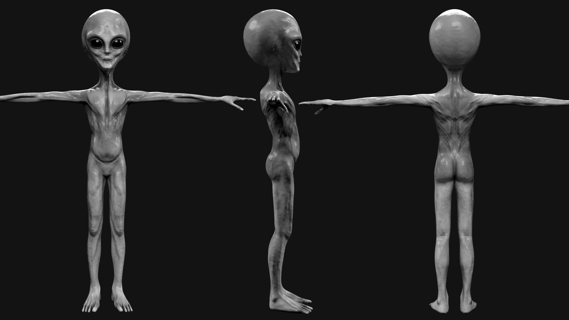 Alien Pbr Low Poly Rigged Low-poly 3D model_5
