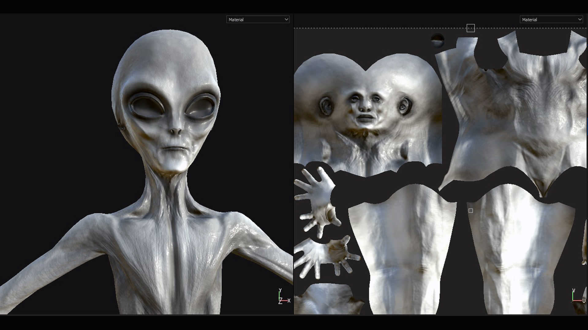 Alien Pbr Low Poly Rigged Low-poly 3D model_2