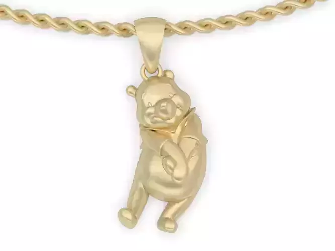 Pooh pendant Silver Gold  Print