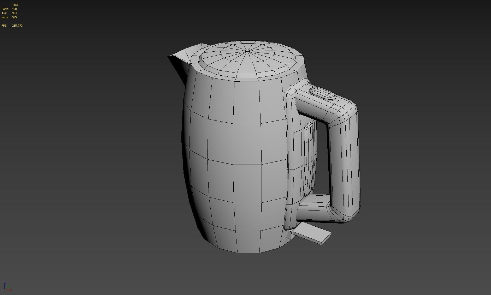 Kettle tea Low-poly 3D model_6