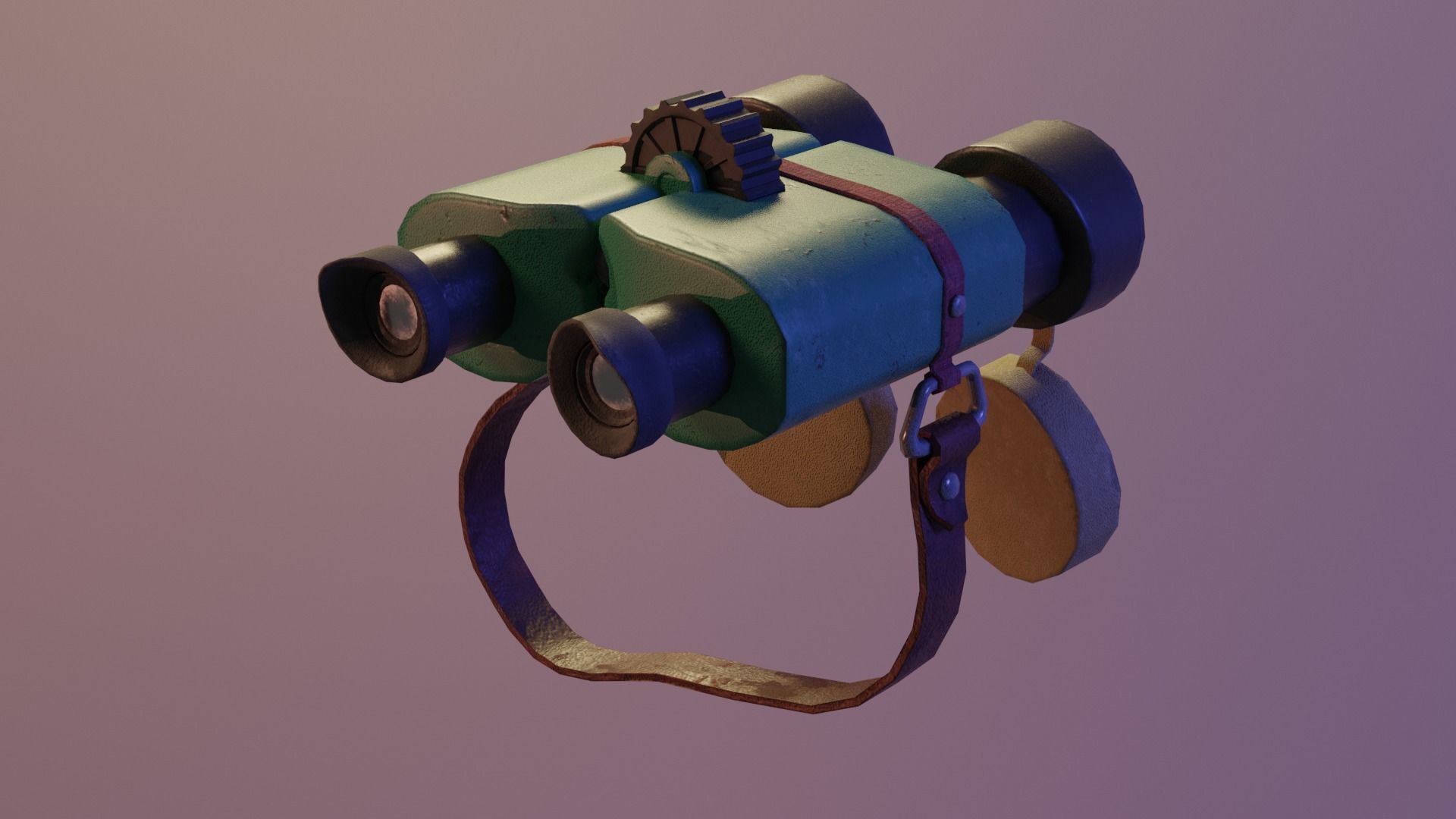 Binocular binoculars Low-poly 3D model_1