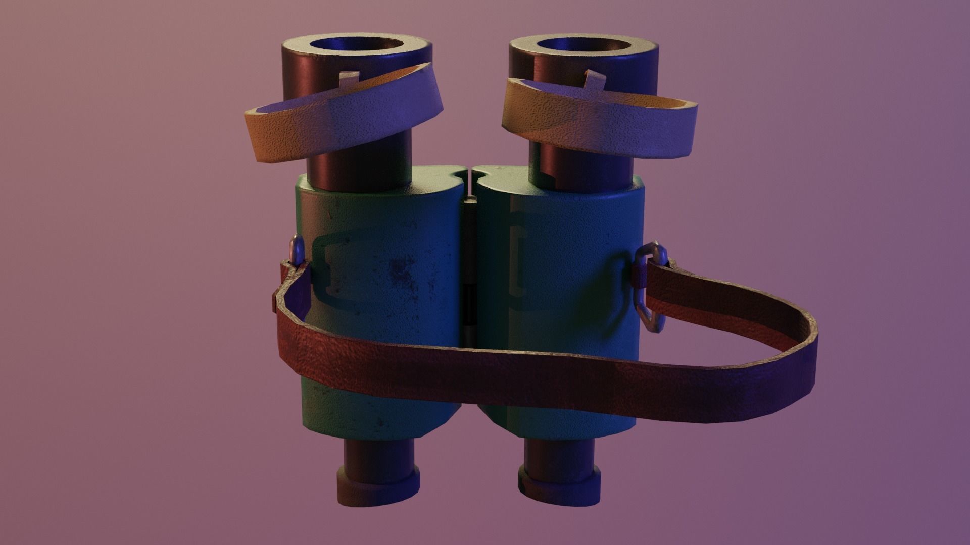 Binocular binoculars Low-poly 3D model_3