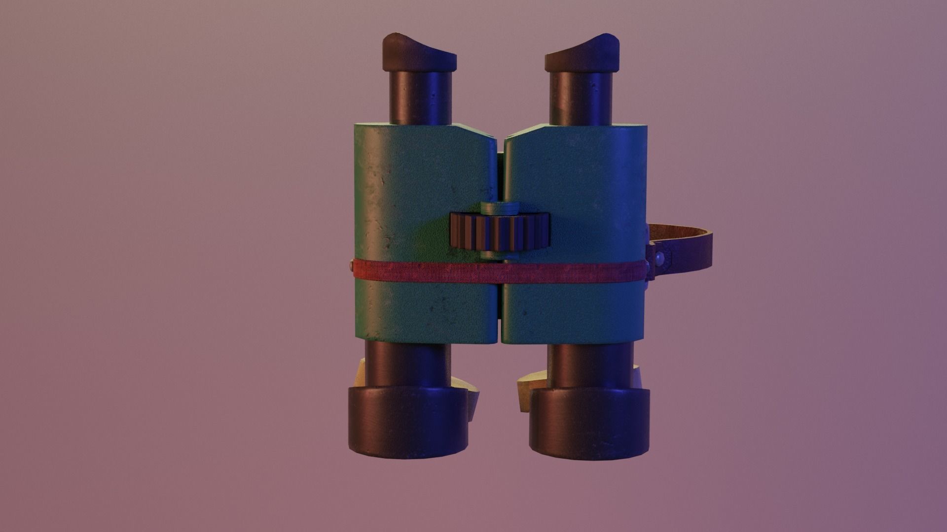 Binocular binoculars Low-poly 3D model_4