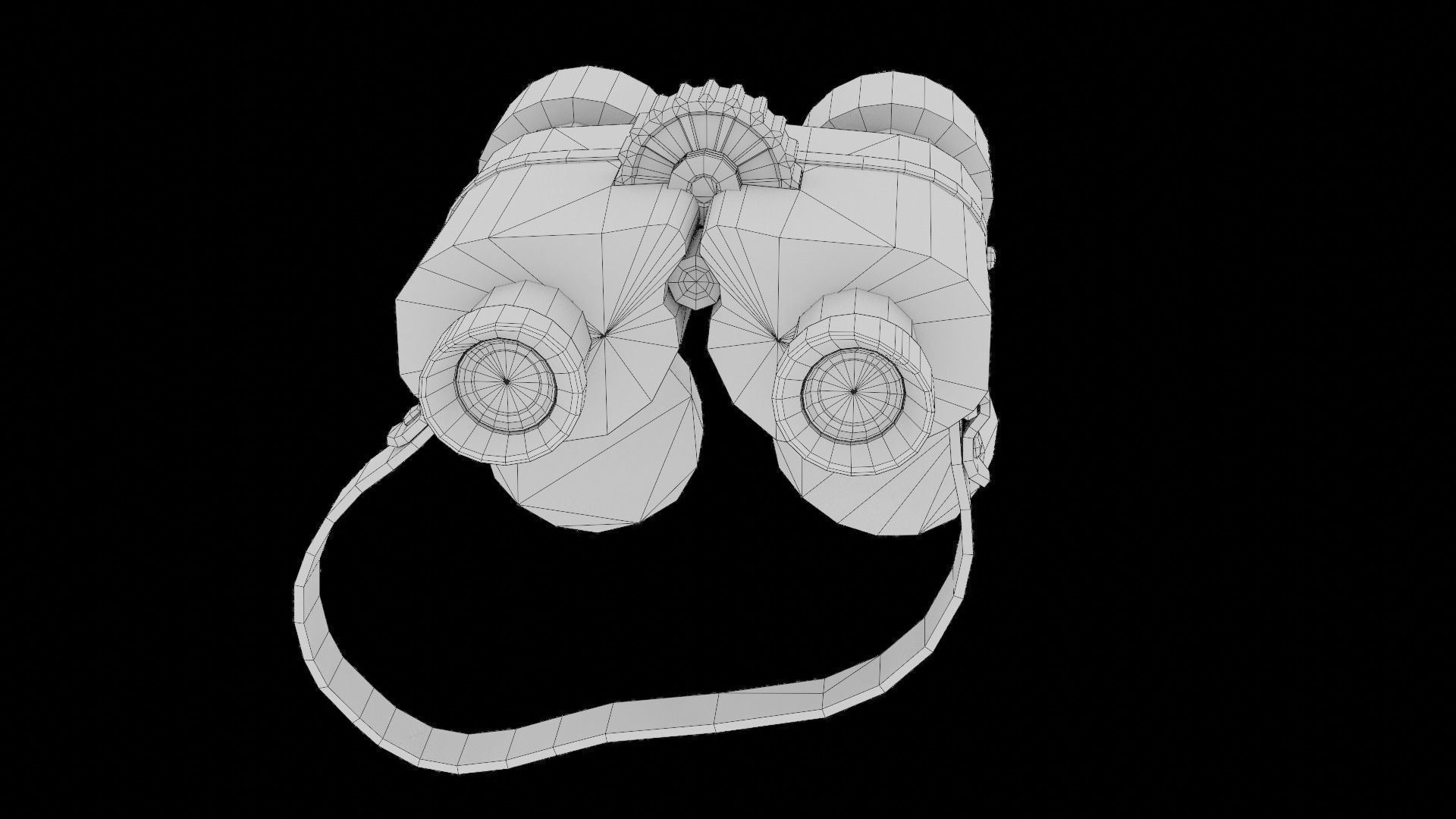 Binocular binoculars Low-poly 3D model_5