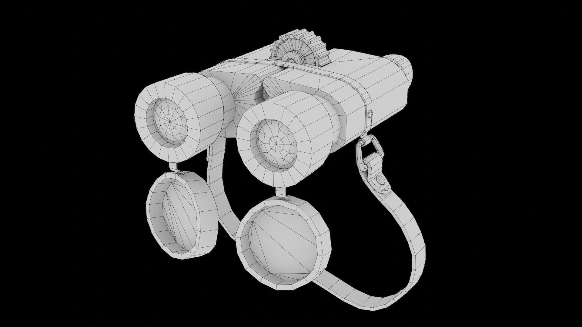 Binocular binoculars Low-poly 3D model_7