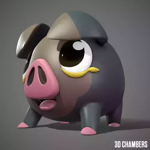 Lechonk 3D Model pig with big eyes Low-poly 3D model
