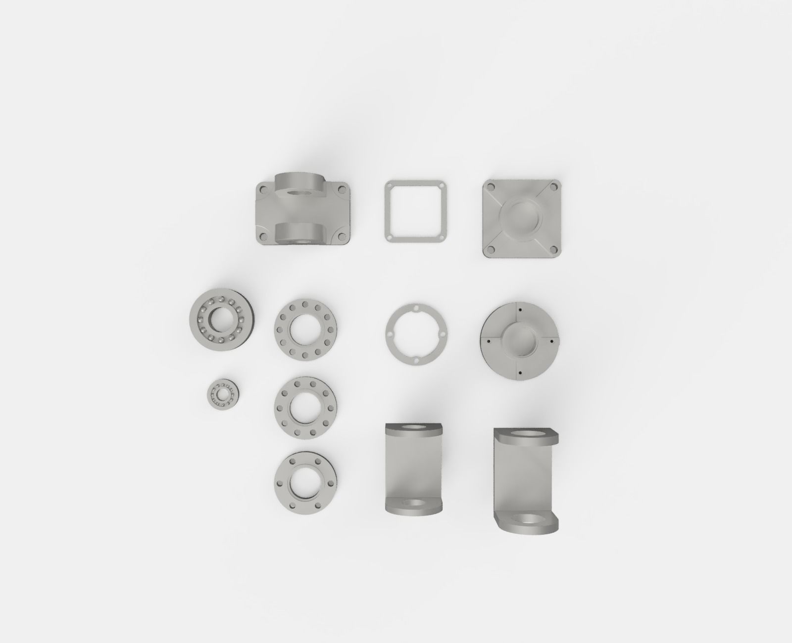 Mechanical Kitbash  Low-poly 3D model_5