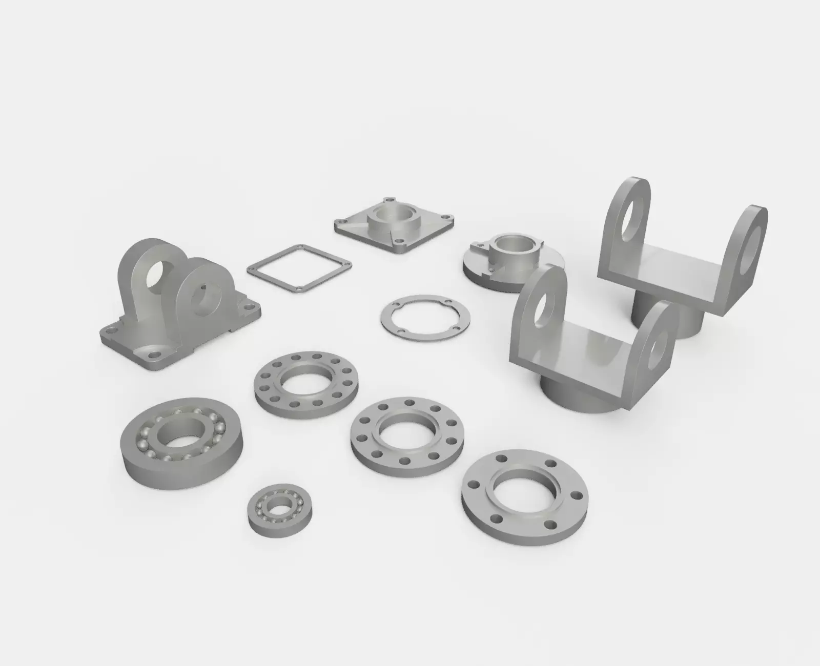 Mechanical Kitbash  Low-poly 3D model_0