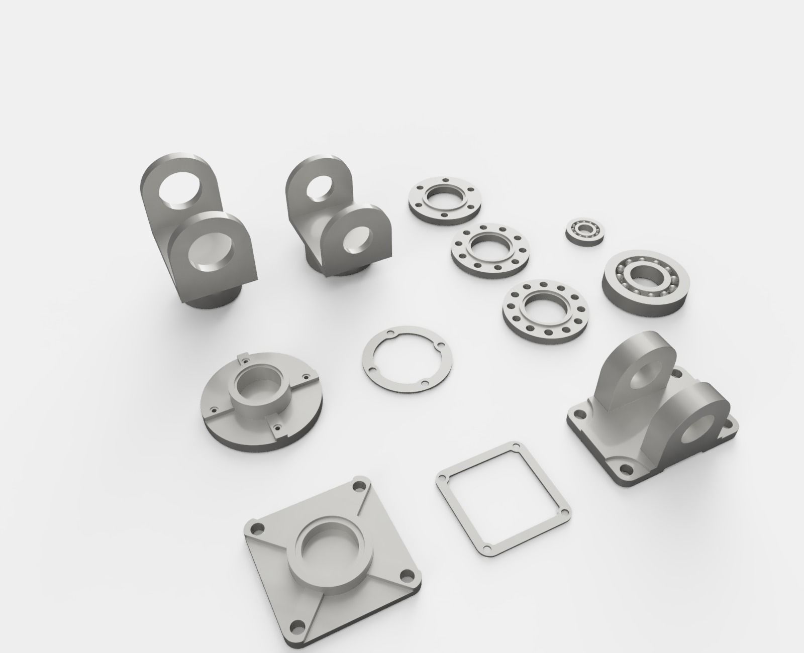 Mechanical Kitbash  Low-poly 3D model_2