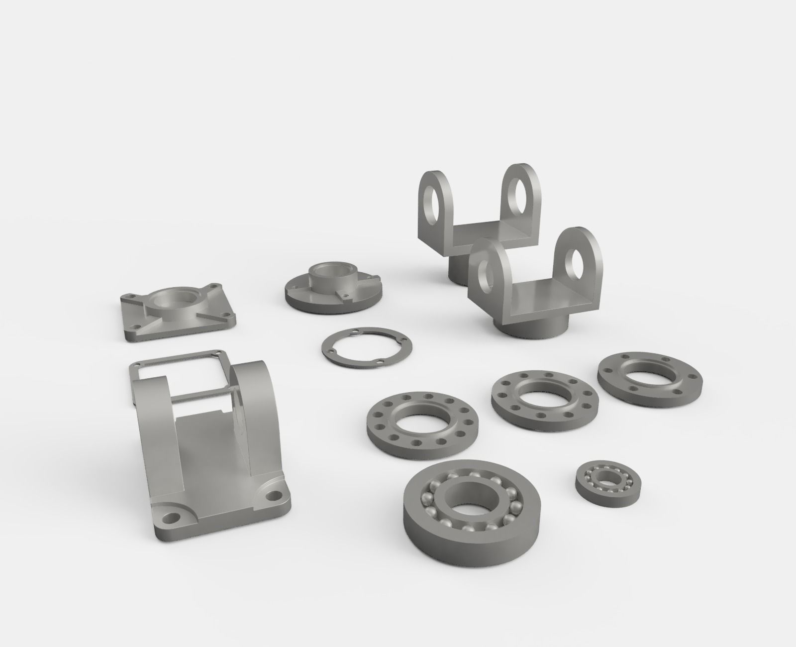 Mechanical Kitbash  Low-poly 3D model_1