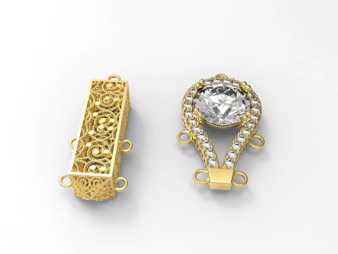 gold necklace pieces 22k C00010 3D print model